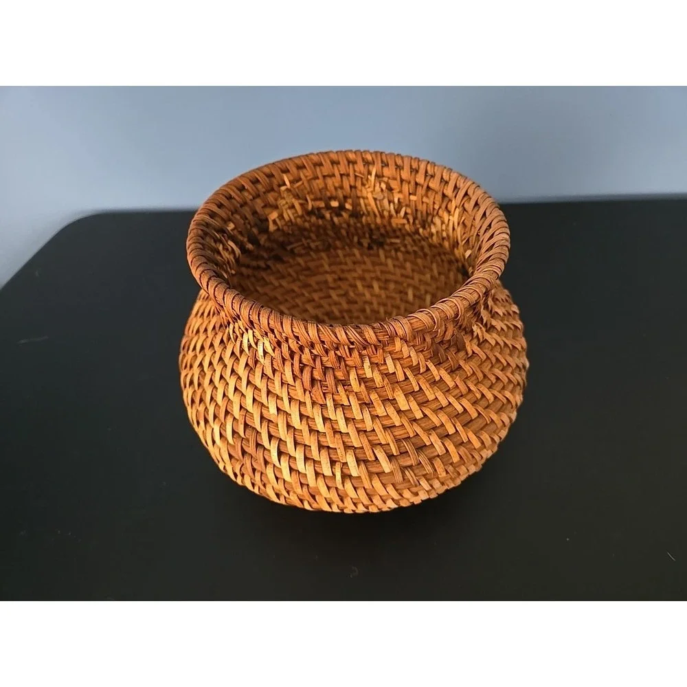 Vintage Wicker Woven Vase Boho Baskets Home Decor Tight Weave‎ For Dry Flower